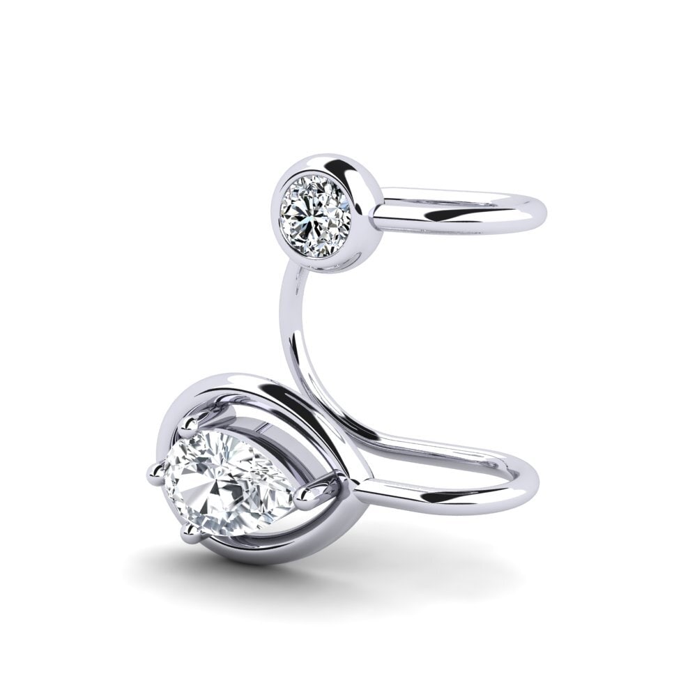14k Oro Blanco Circón Blanco Pendiente de mujer Gwendolyn