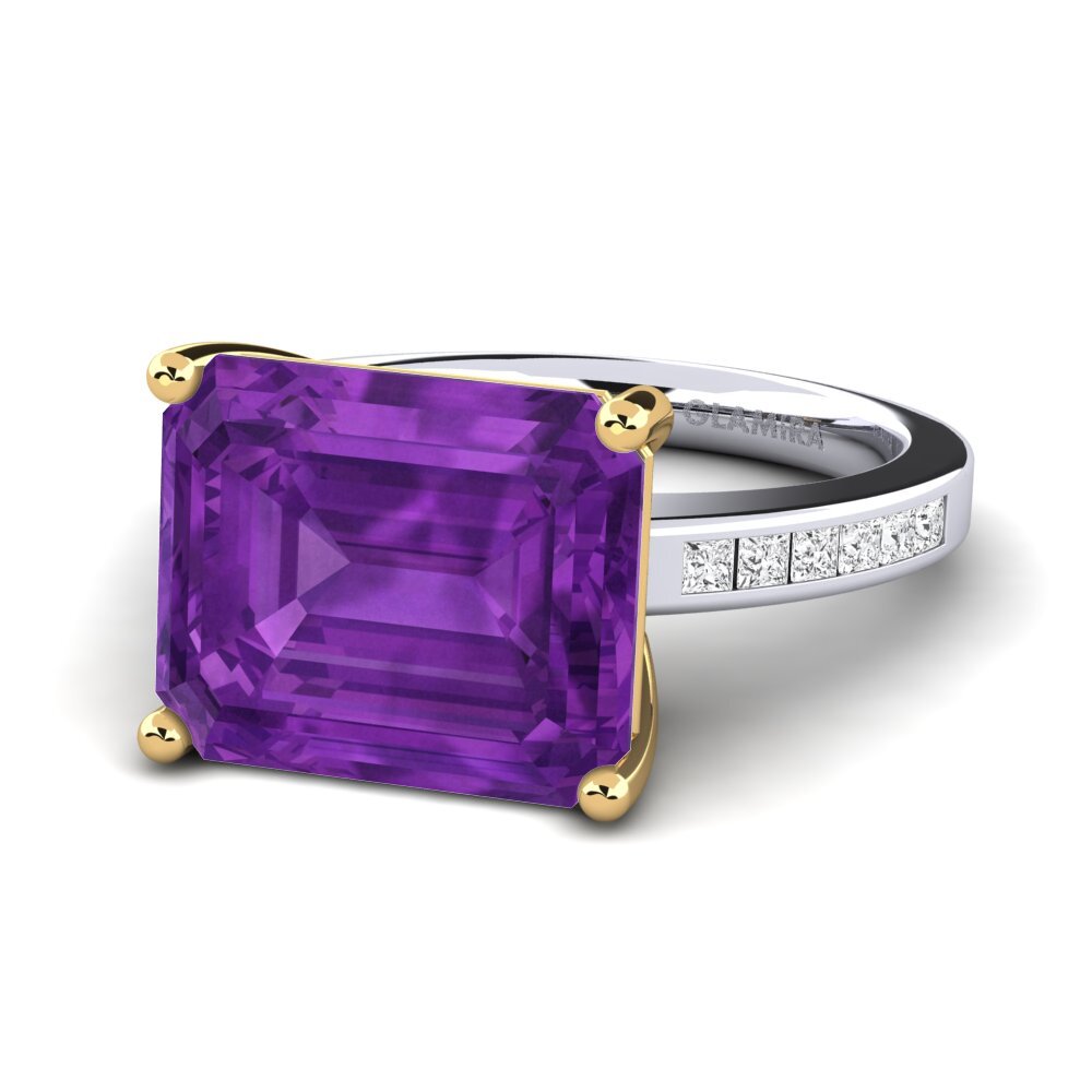 18k Oro Blanco / Amarillo Anillo Gwenora