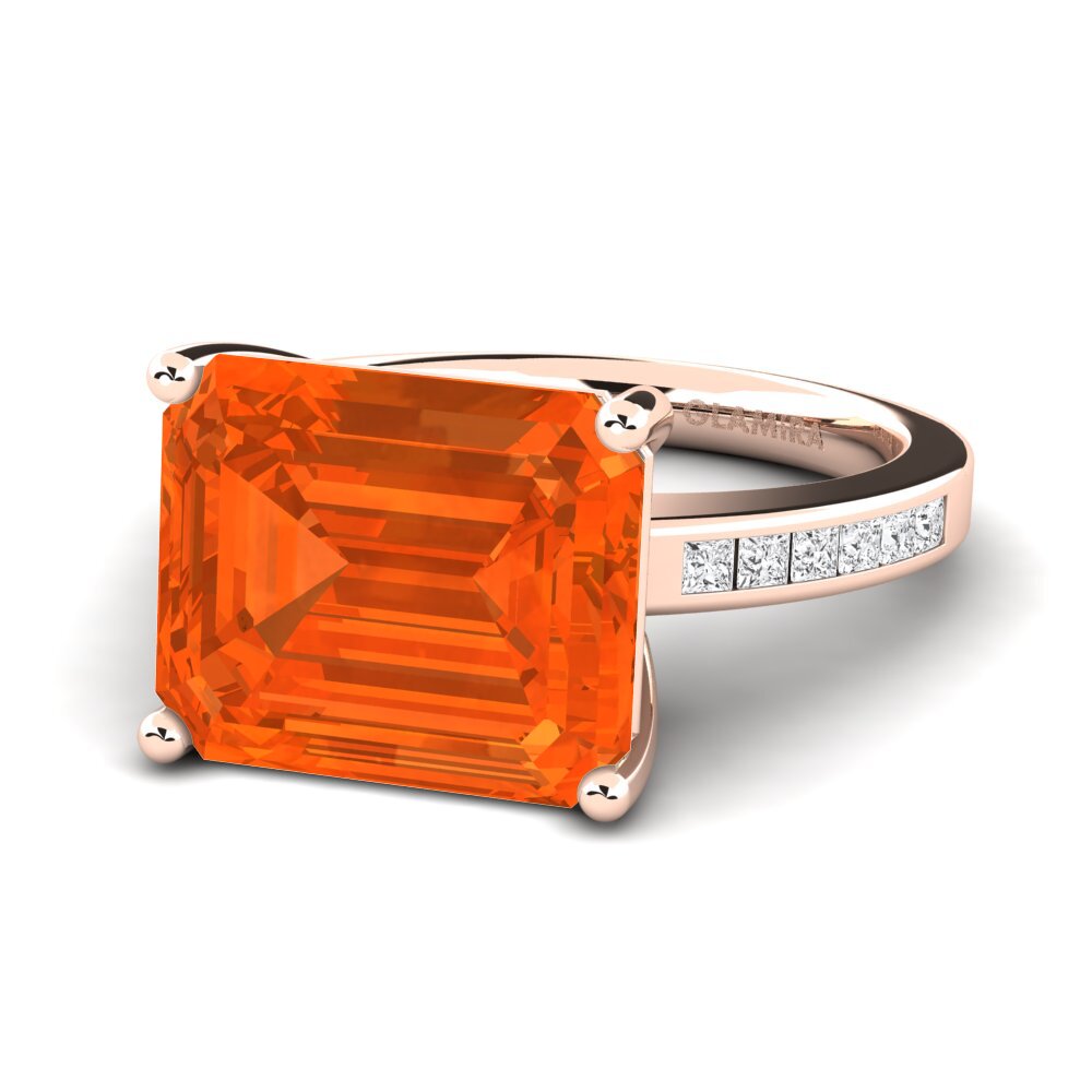 9k Rose Gold Fire-Opal Ring Gwenora