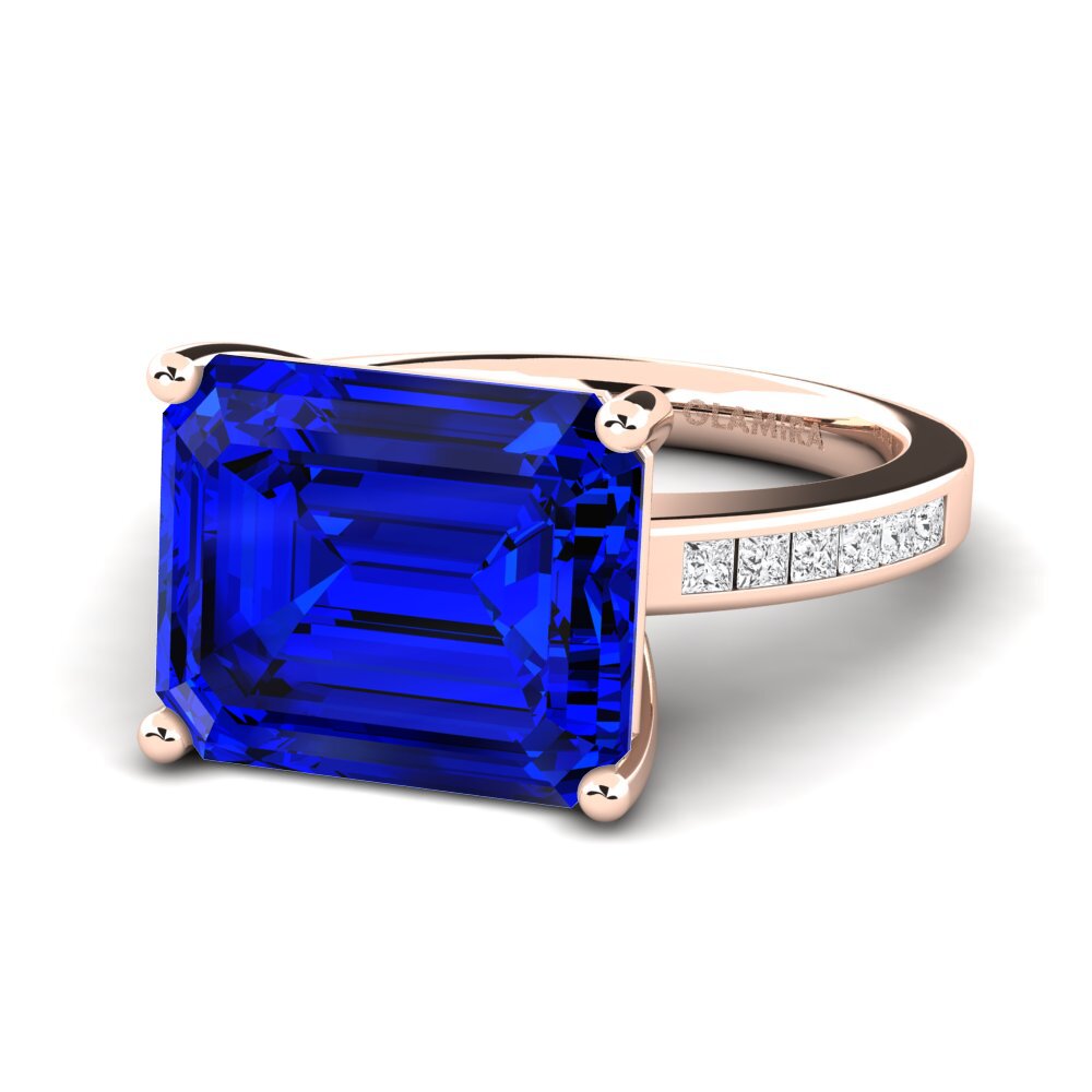 9k Rose Gold Sapphire (Lab Created) Ring Gwenora