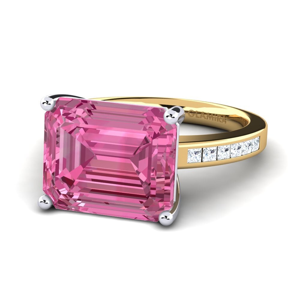 14ct Yellow / White Gold Pink Tourmaline Ring Gwenora