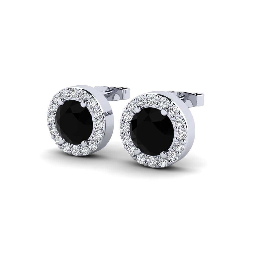Saphir noir SYLVIE Boucles D'oreilles Gwerthuso