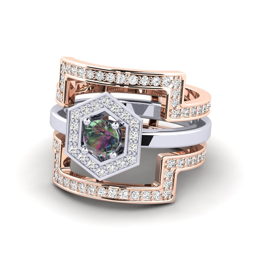 Topacio Místico Anillo Gyfigen SET