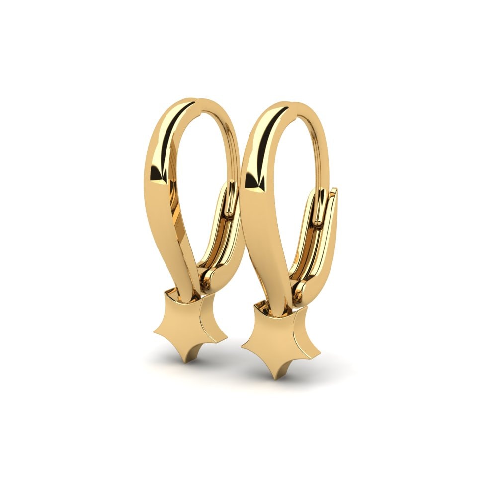 9k Oro Amarillo Pendientes Gynaika
