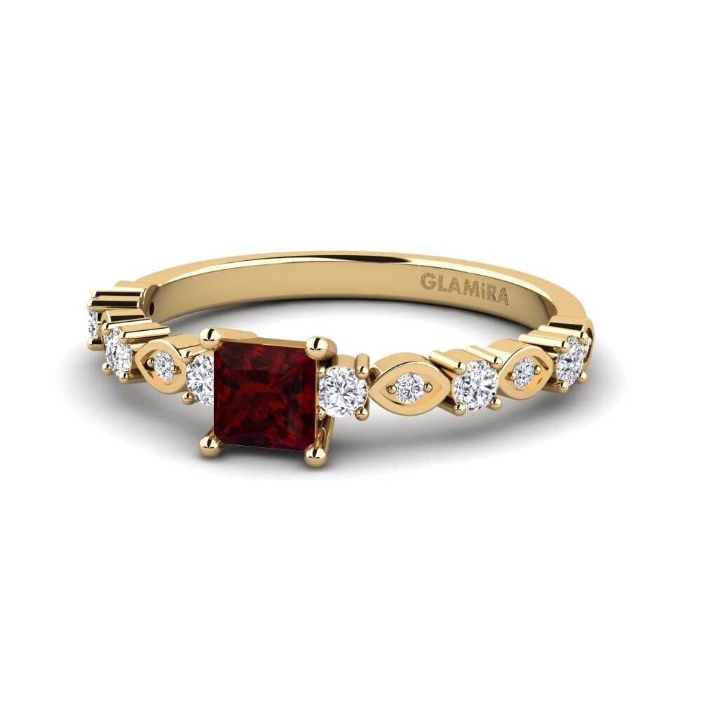 Garnet Engagement Ring Gynin