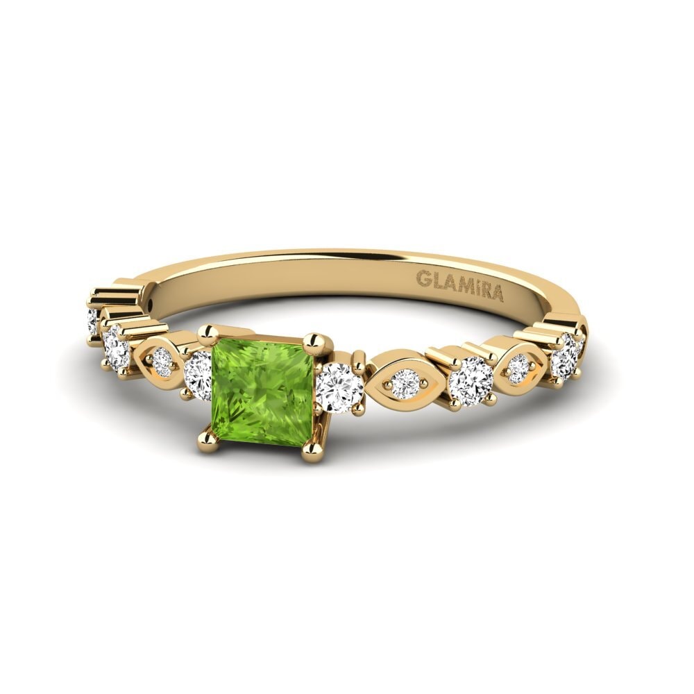 Peridot Engagement Ring Gynin