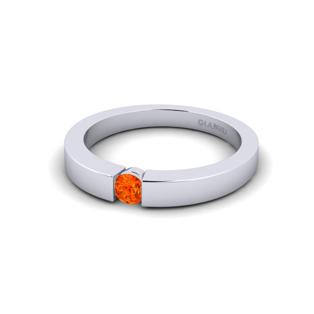 Zafiro Naranja Anillo de compromiso April 0.16crt