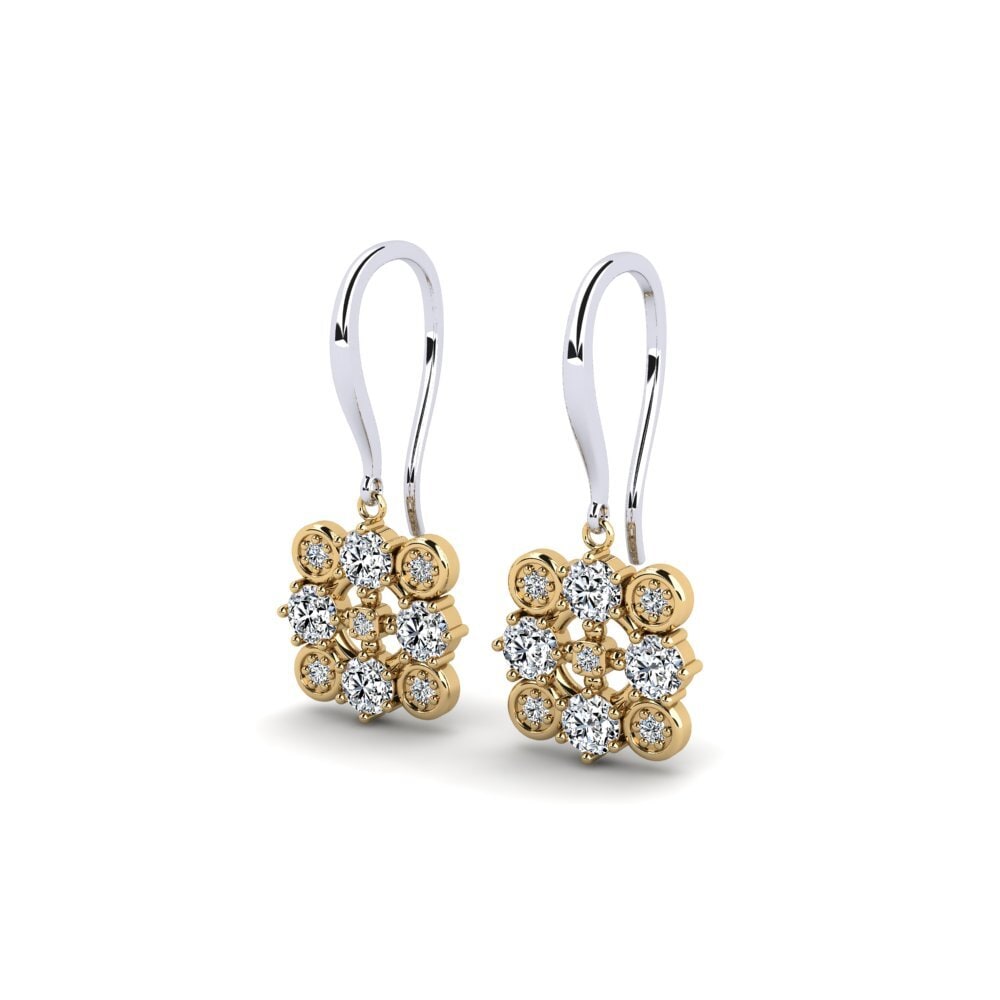 9k Oro Blanco & Amarillo Pendiente de mujer Hablemt