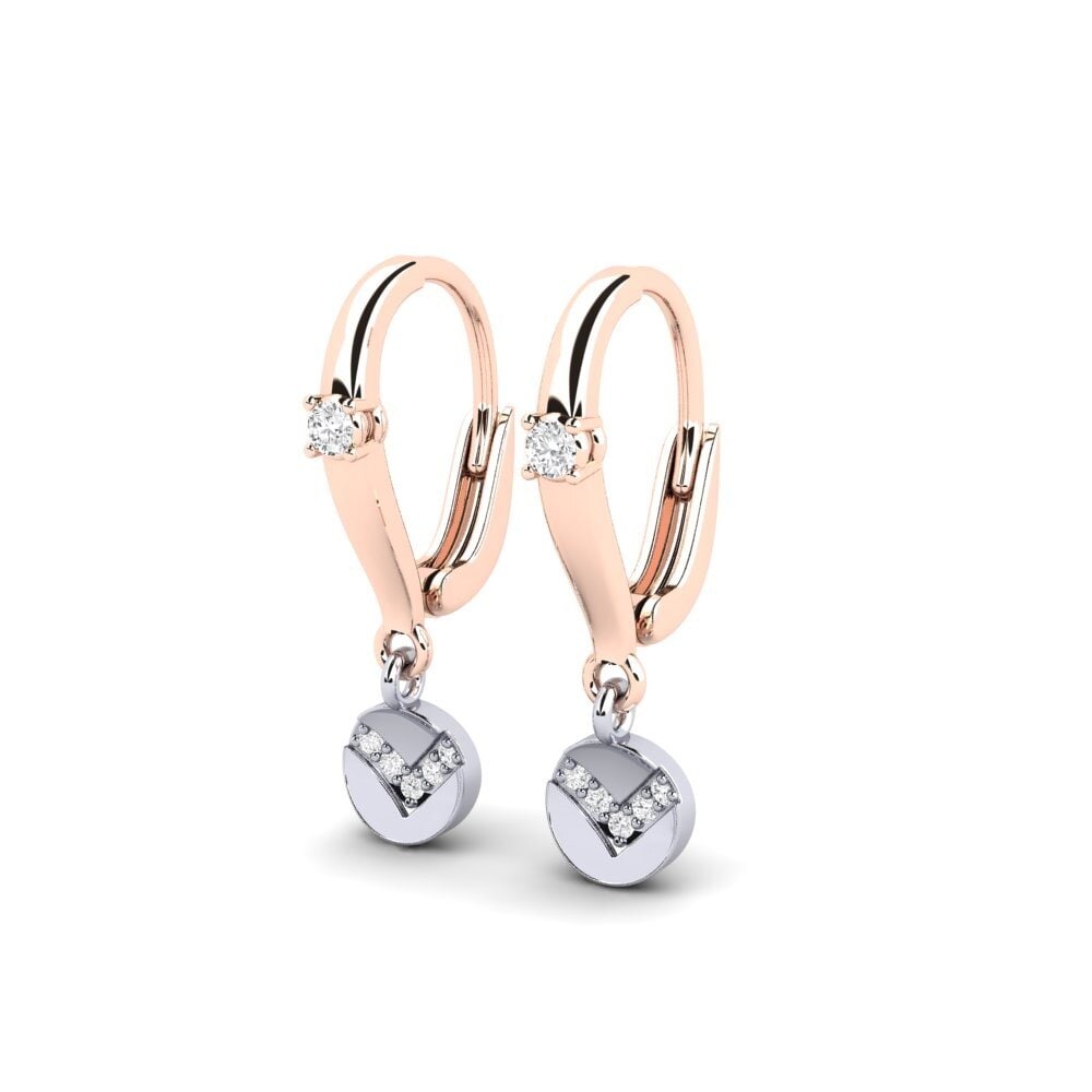 9k Oro Rosa/Blanco Pendiente de mujer Habomai