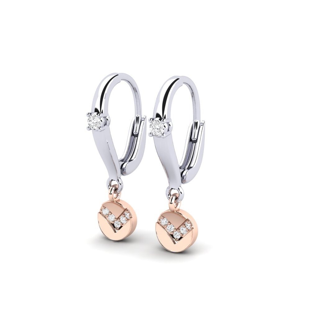 14ct White & Rose Gold Women's Earring Habomai