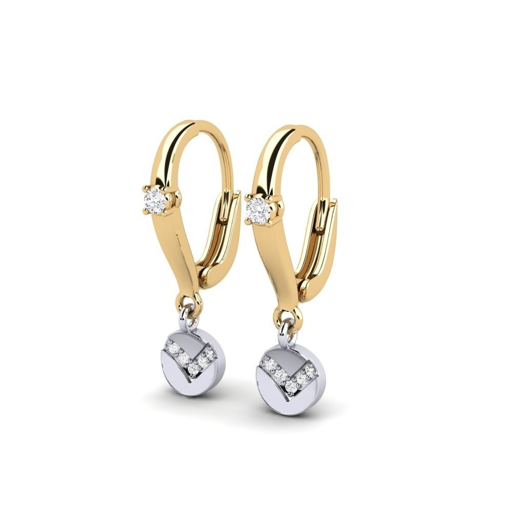 14ct Yellow & White Gold Women's Earring Habomai