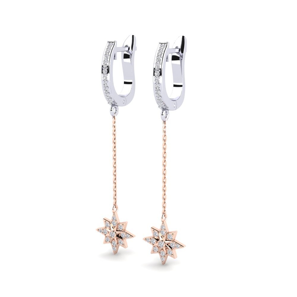 14ct Rose / White Gold Women's Earring Hackle