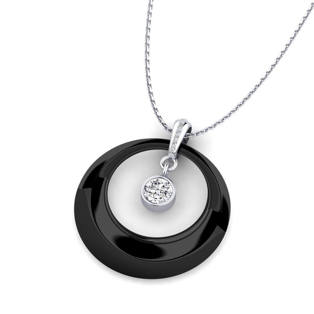 14k Oro Blanco Colgante de Mujer Haddon