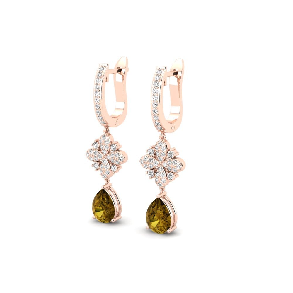 Đá Zircon Nâu Bông tai nữ Hadewig