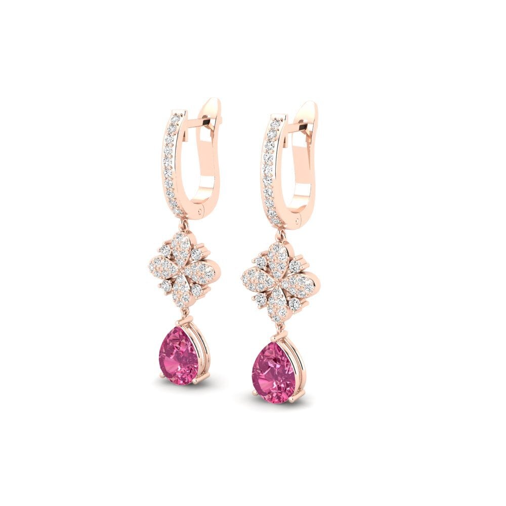 Turmalina Rosa Brincos Feminino Hadewig