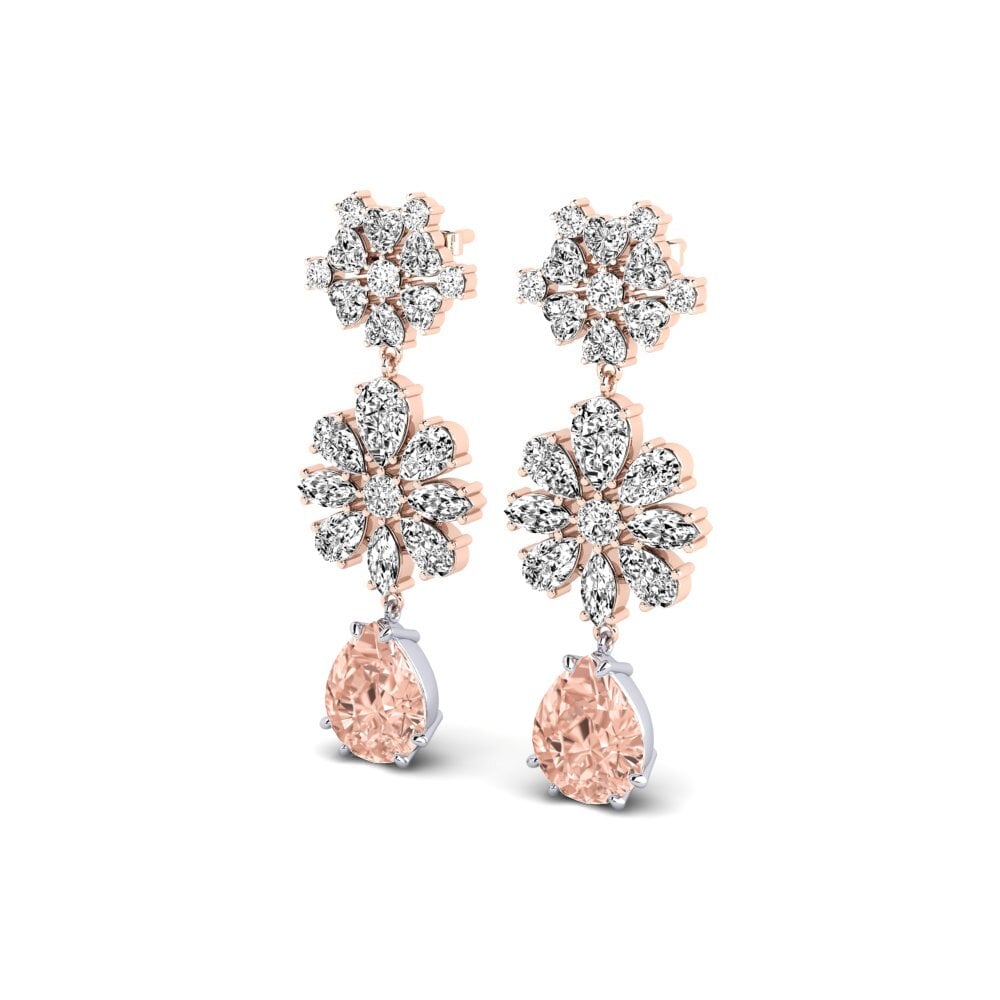 9k Oro Rosa & Blanco Morganita Pendiente de mujer Hague