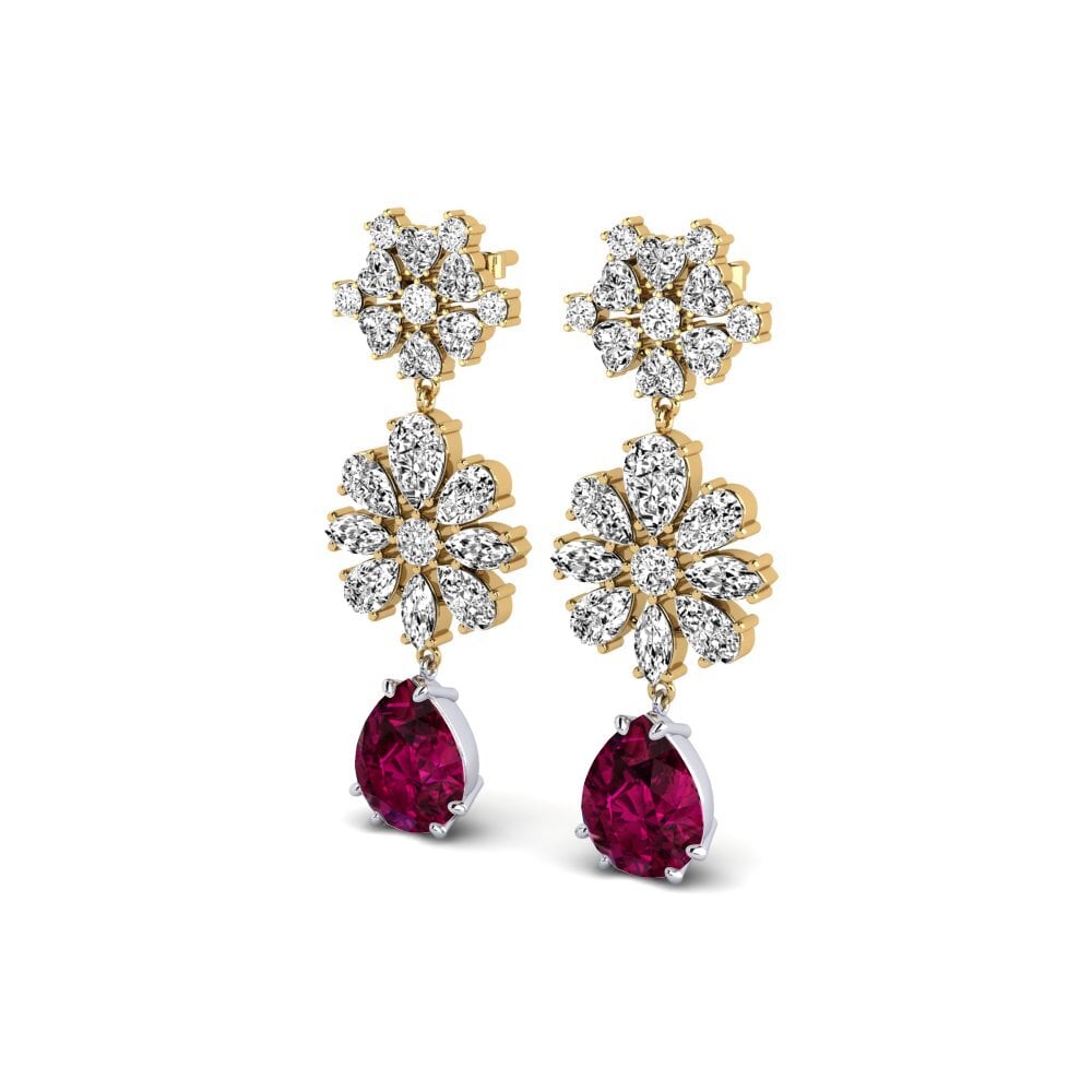 Đá Rhodolite Bông tai nữ Hague