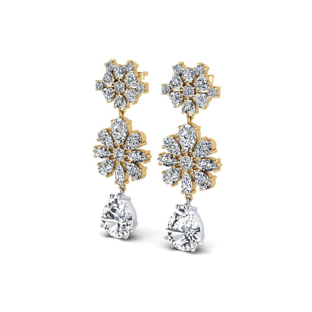 Đá Zircon Trắng Bông tai nữ Hague