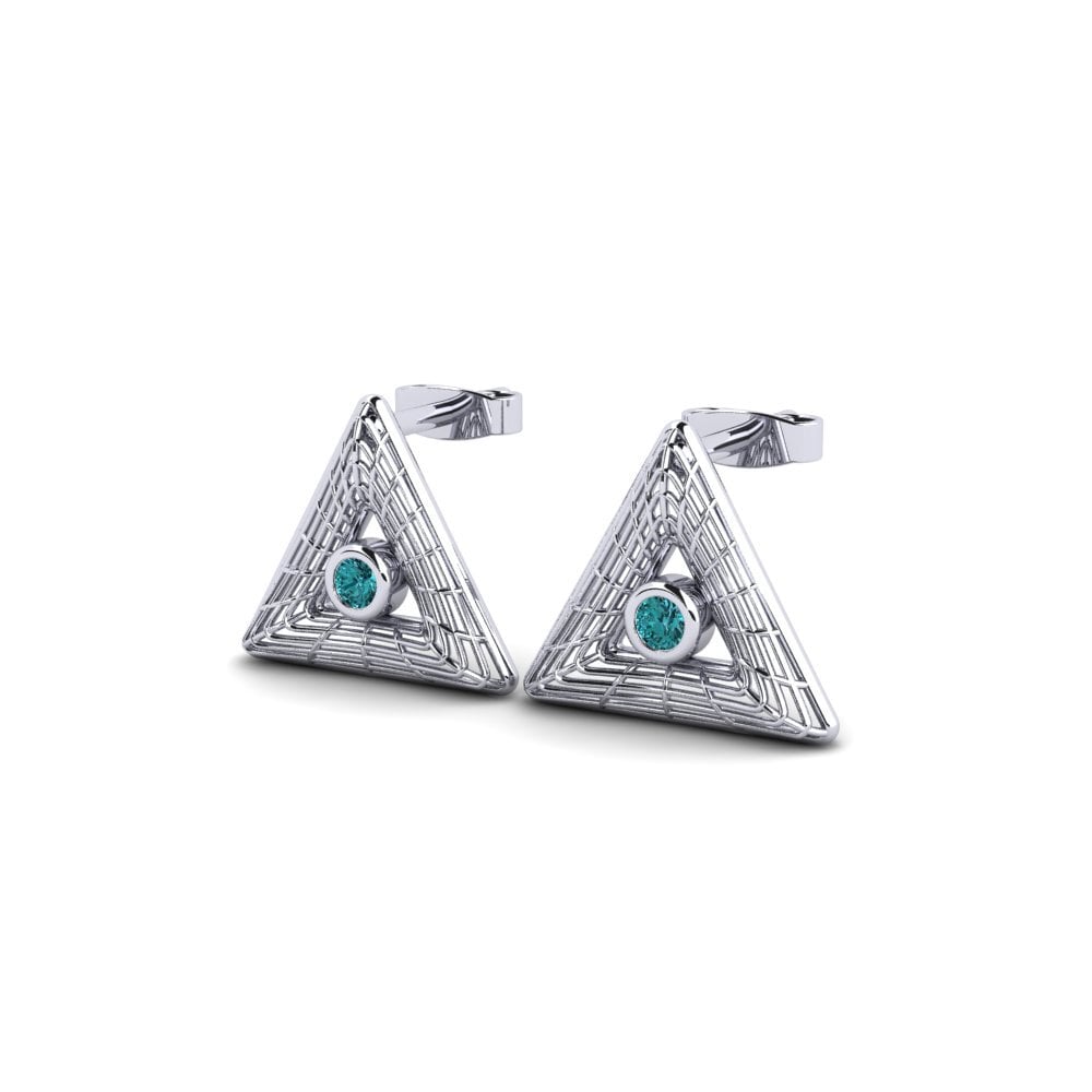 Diamante Azul Pendiente de mujer Halden