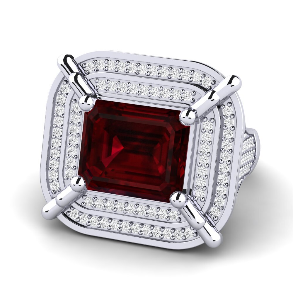 White Silver Men's Ring Haldis