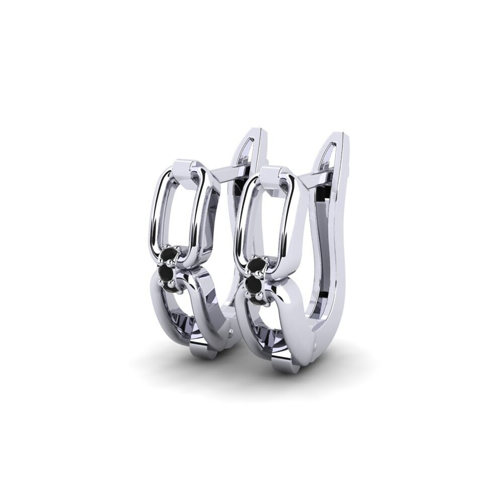 9ct White Gold Black Diamond Women's Earring Haldjas