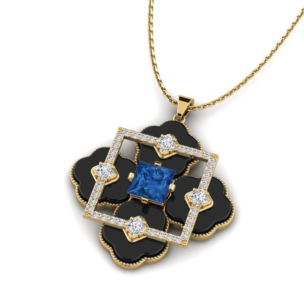 Circonita Azul Oscuro Colgante de Mujer Hale