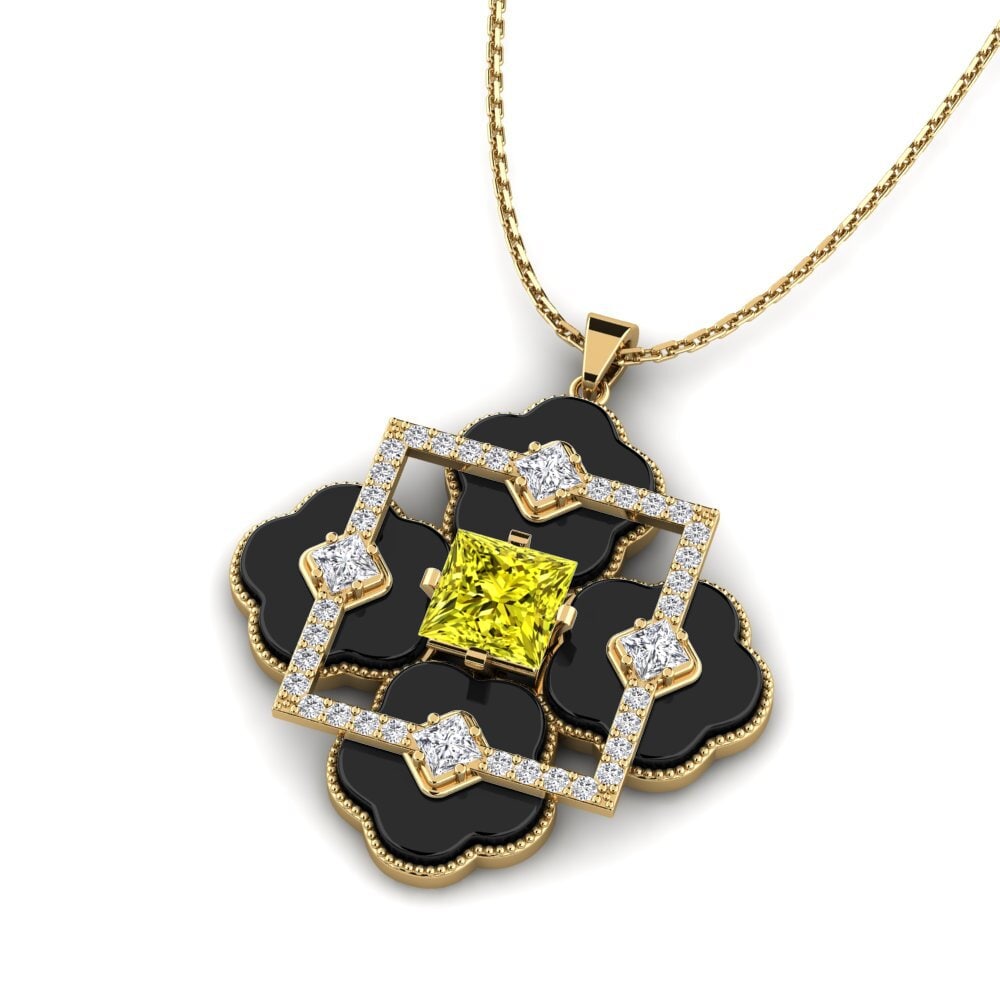 Diamante Amarillo Colgante de Mujer Hale