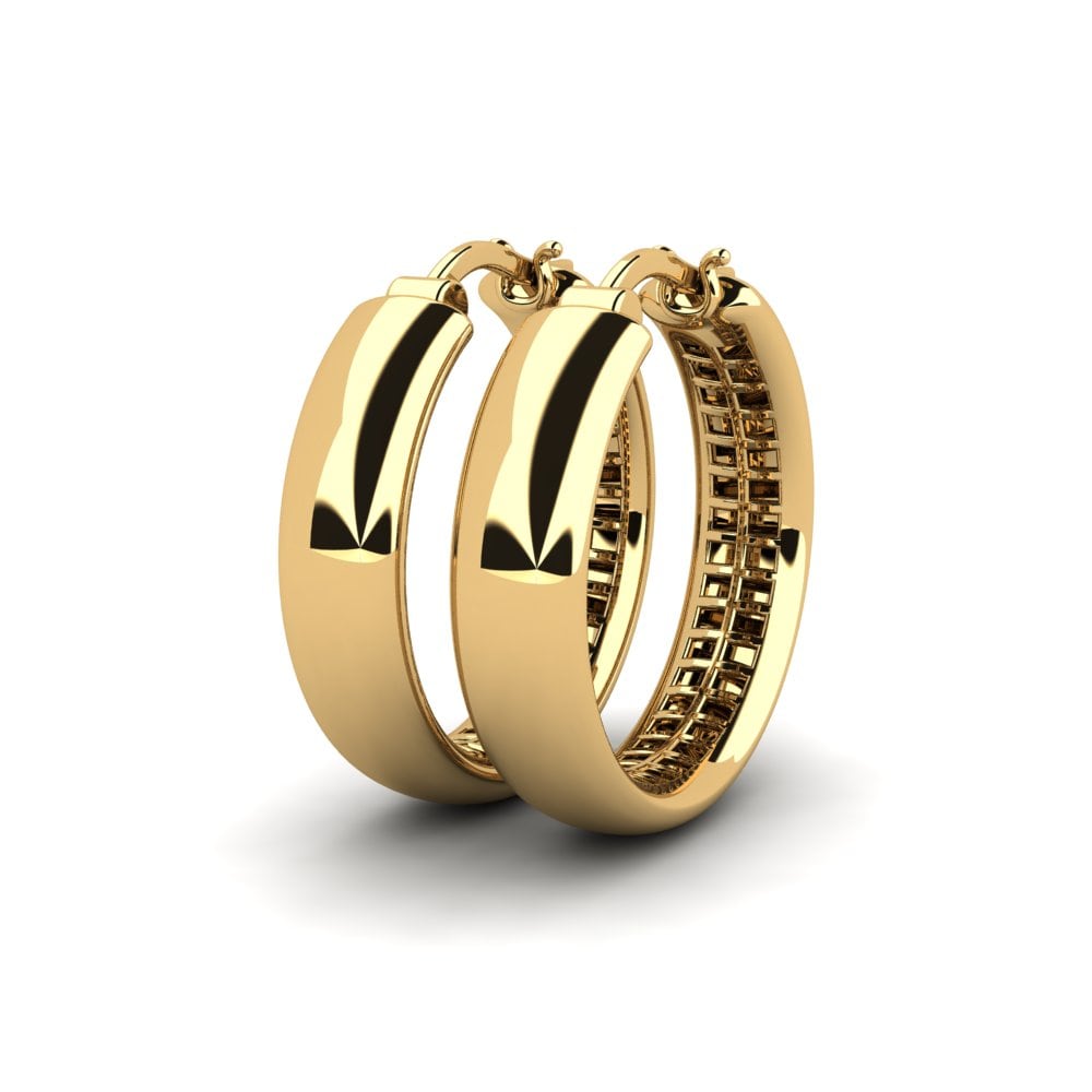 9k Oro Amarillo Pendientes Halima