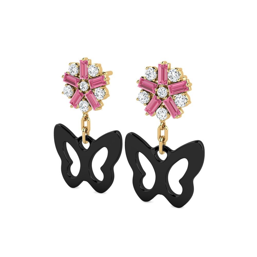 Baguette Pink Sapphire Women's Earring Halina