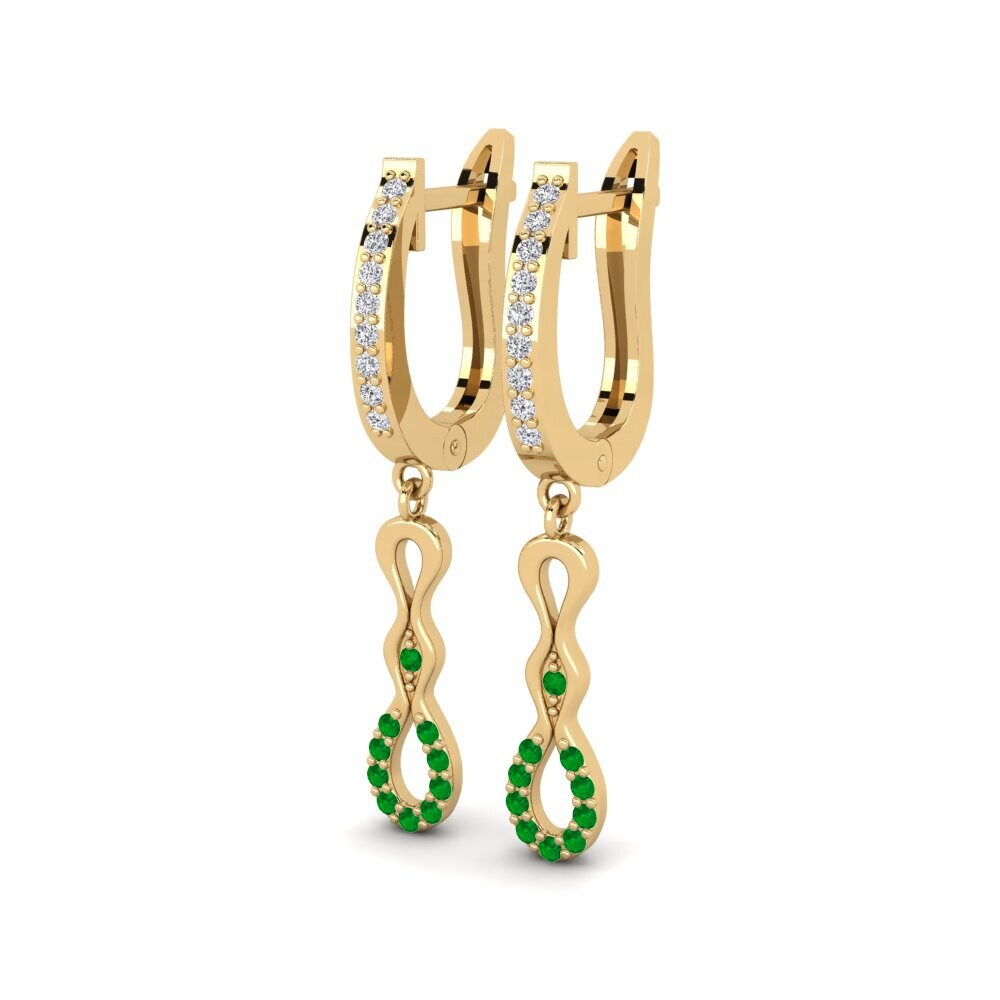 Émeraude Boucle d'oreille femme Hamala