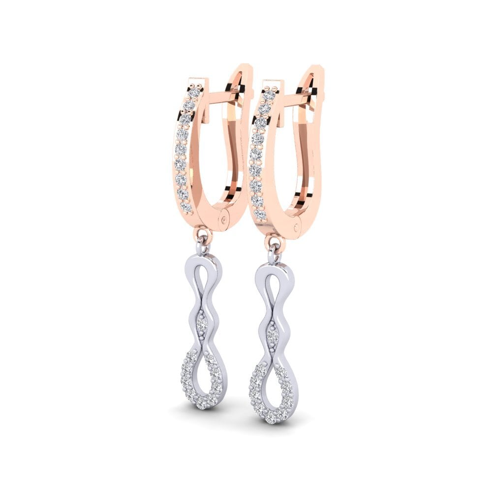 Vermelho & Branco-14K Brincos Feminino Hamala