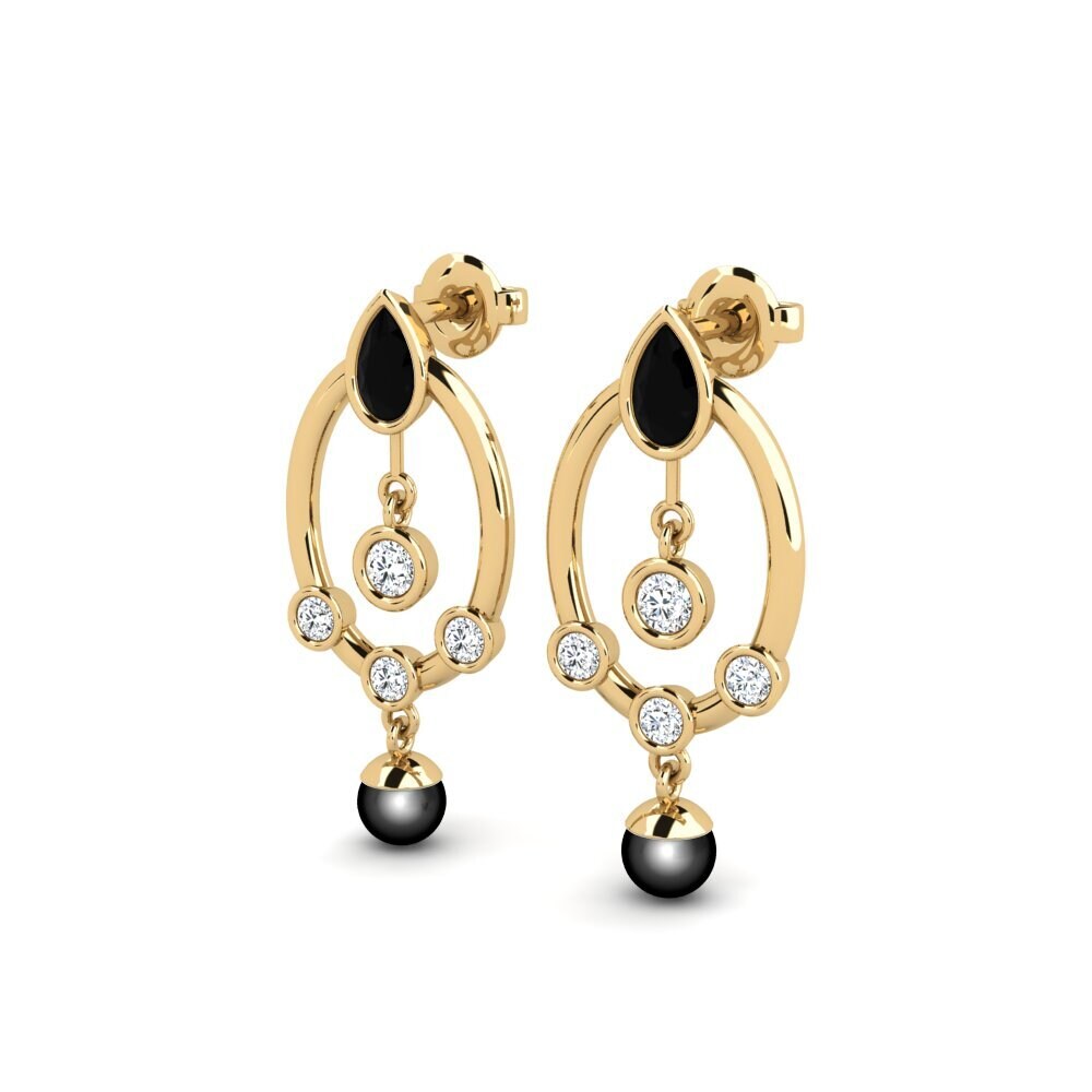 Schwarzer Diamant Damen ohrring Hamin
