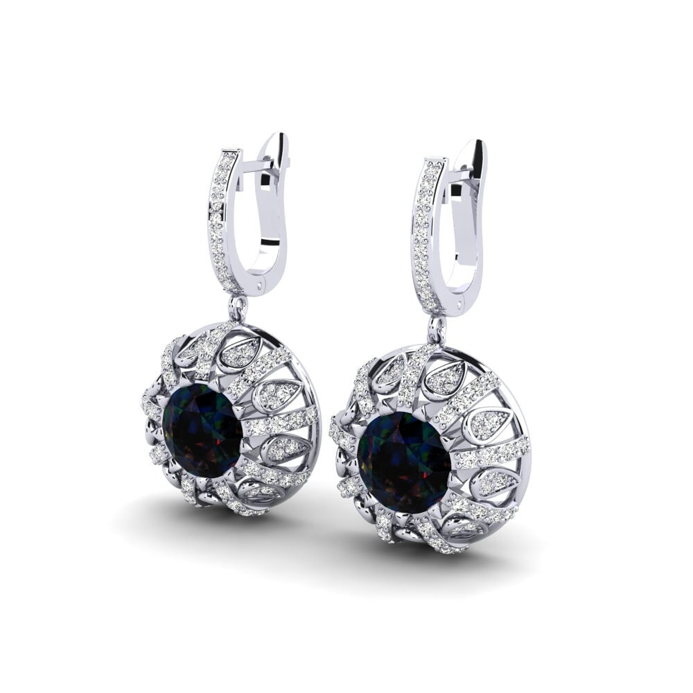Paladio 950 Opalo Negro Pendiente de mujer Hamrick
