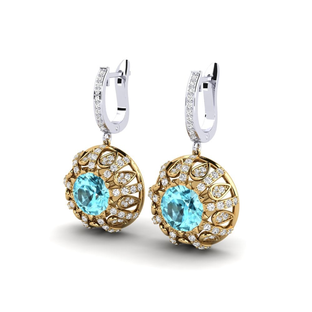 Zircon Bleu Boucle d'oreille femme Hamrick