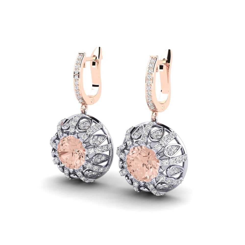 14ct White & Rose Gold Morganite Women's Earring Hamrick