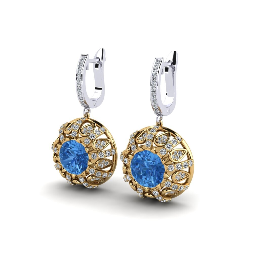 Zircônia azul escuro Brincos Feminino Hamrick