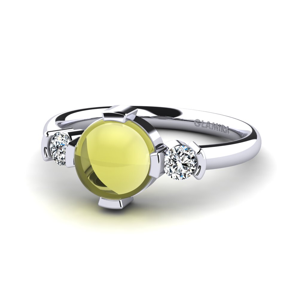Cabochon Zitronentopas Ring Hana