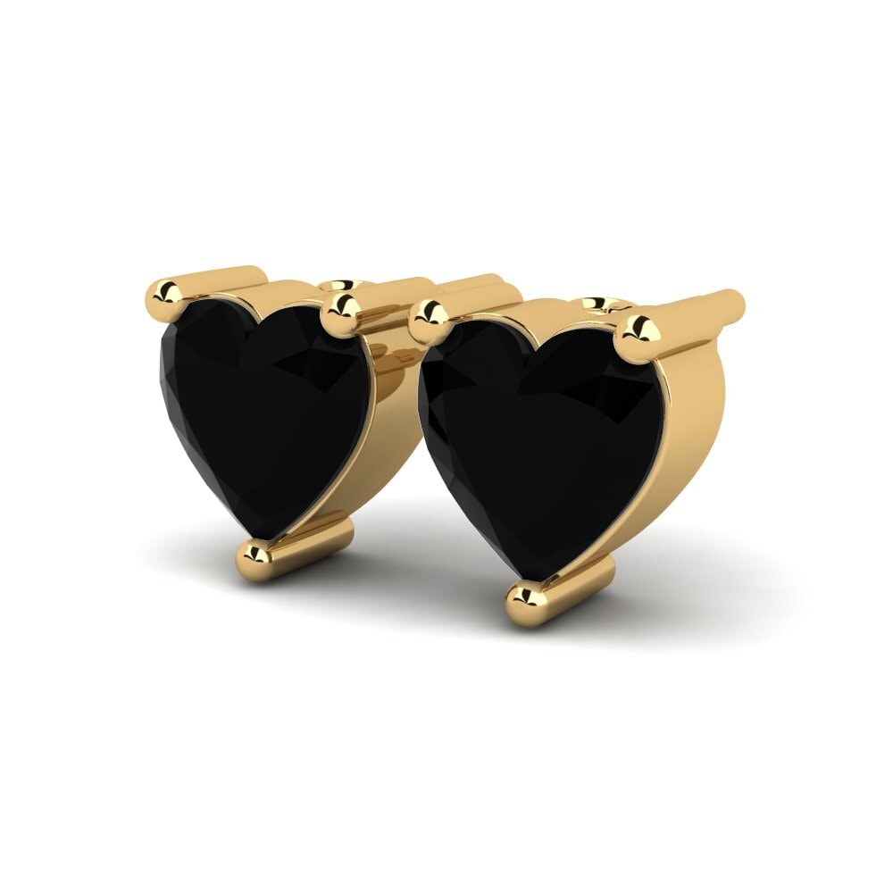 Corazón Ónix Negro Pendiente de mujer Hanellie
