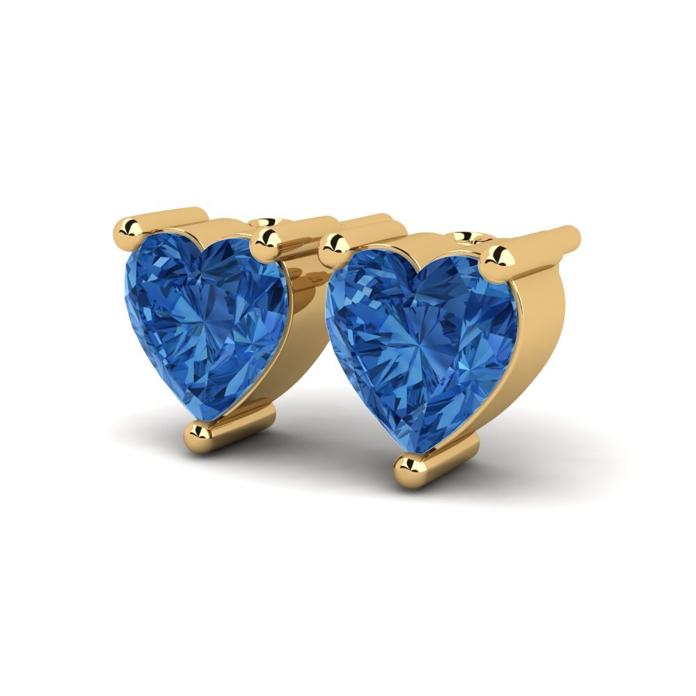 Corazón Circonita Azul Oscuro Pendiente de mujer Hanellie