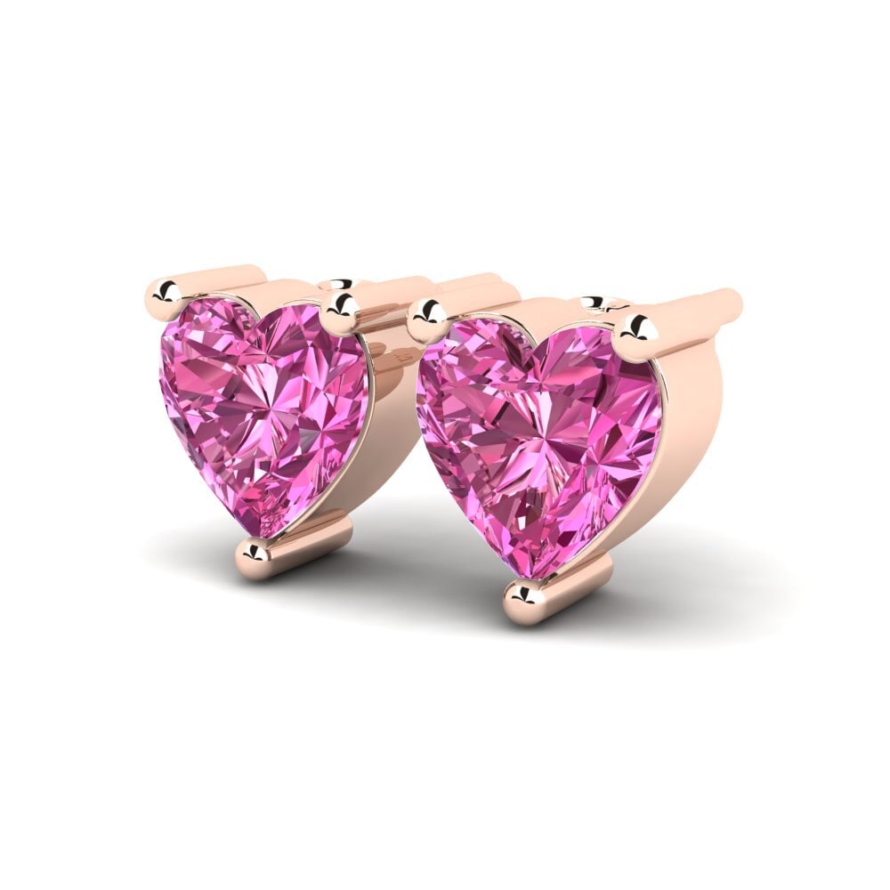14k Oro Rosa Topacio Rosa Pendiente de mujer Hanellie