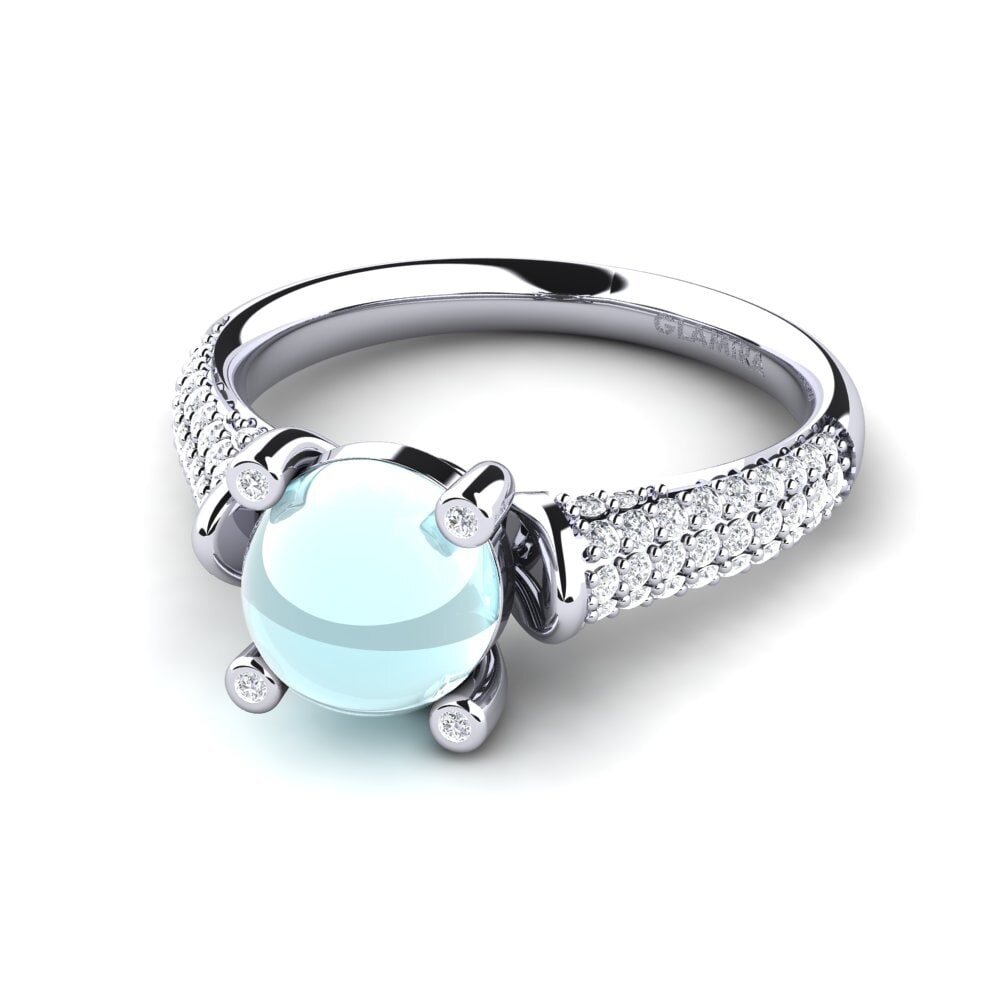 Aguamarina Cabujón Anillo Haniah