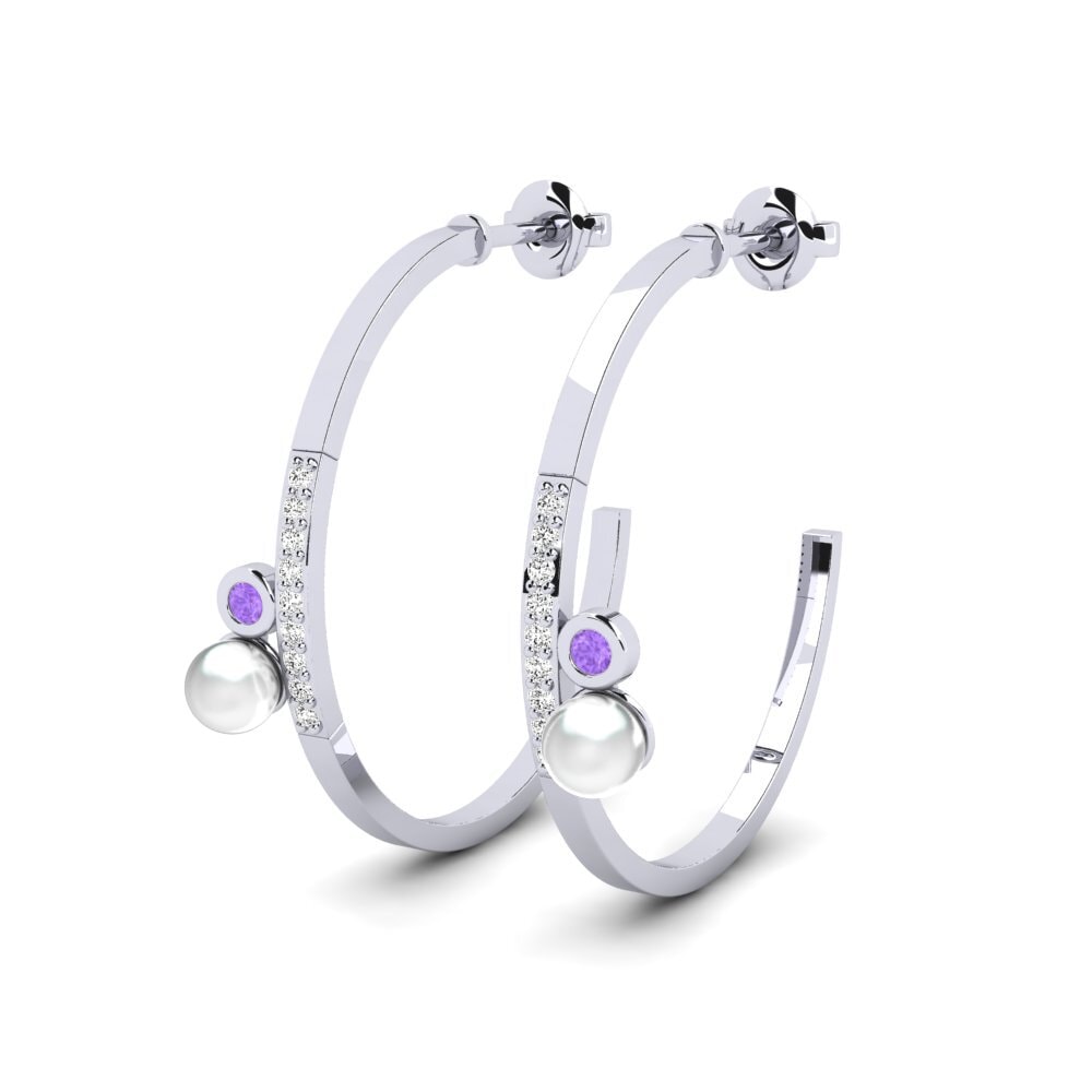 Weißgold 750 Amethyst Damen ohrring Hanitra
