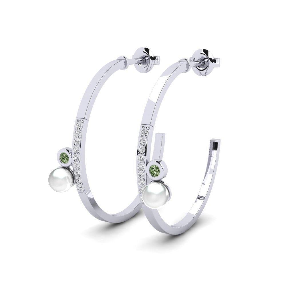 950 Platin Grüner Diamant Damen ohrring Hanitra