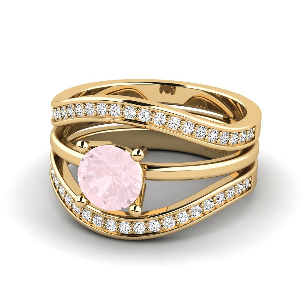 Rosenquarz Ring Hanlu SET
