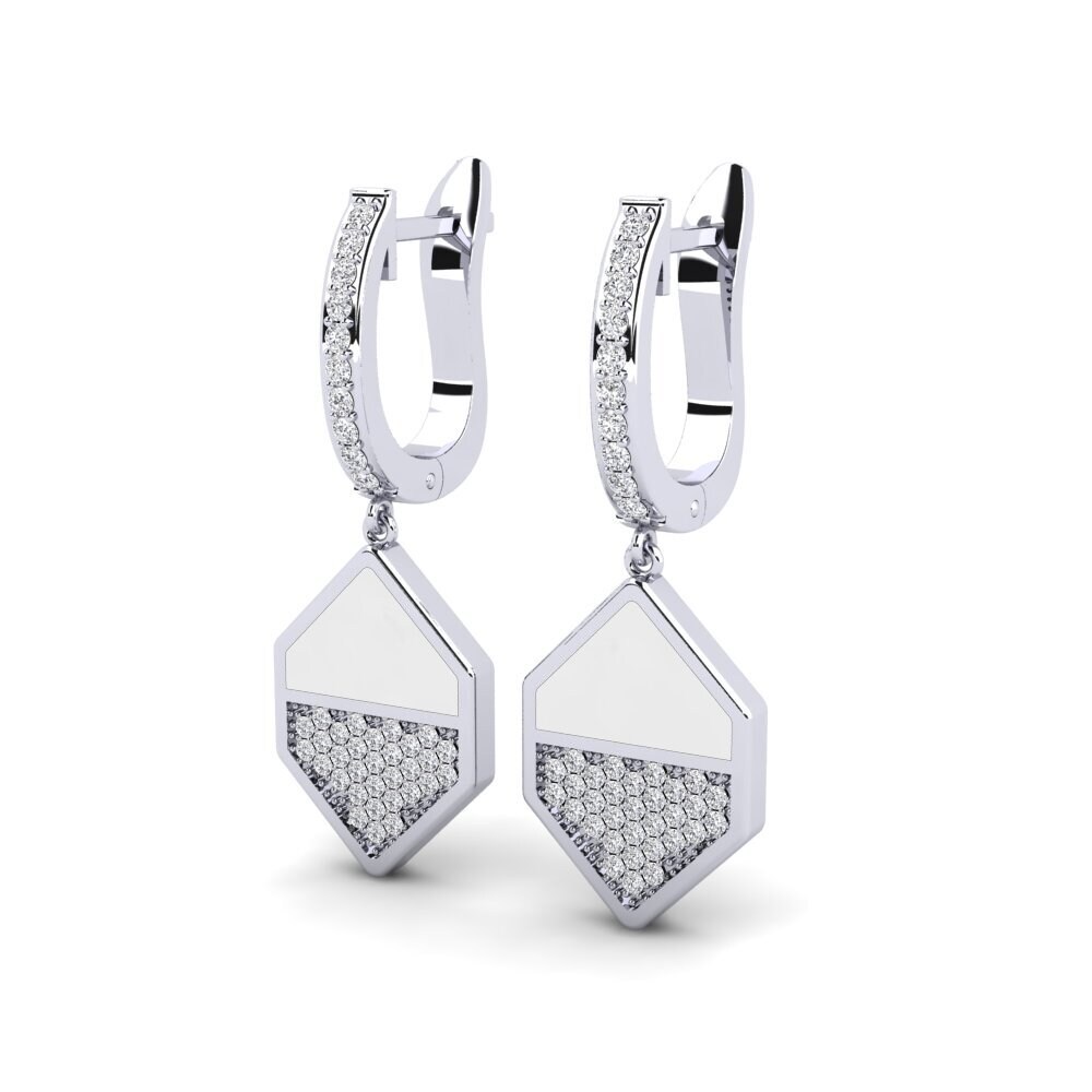 14k Oro Blanco Pendiente de mujer Hannelo