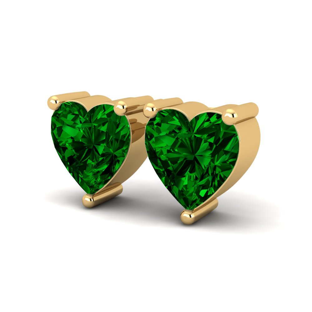 Corazón Circonita Verde Pendiente de mujer Hanvitha
