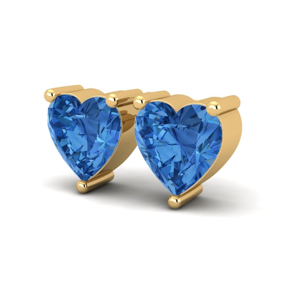 Corazón Circonita Azul Oscuro Pendiente de mujer Hanvitha