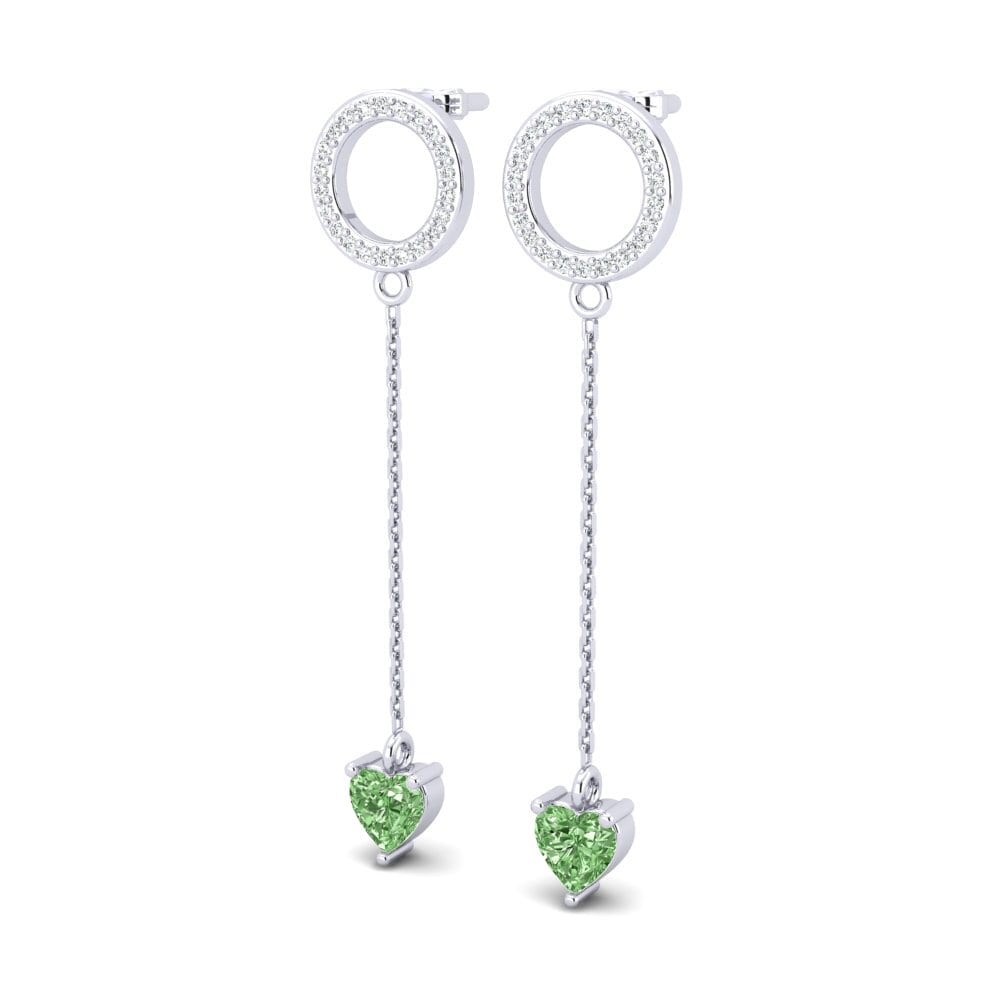Heart Green Diamond Women's Earring Hanzila