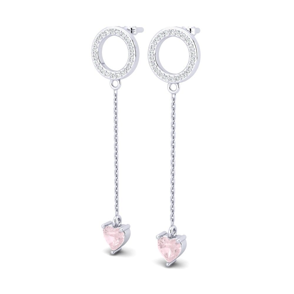 Quartz Rose Boucle d'oreille femme Hanzila