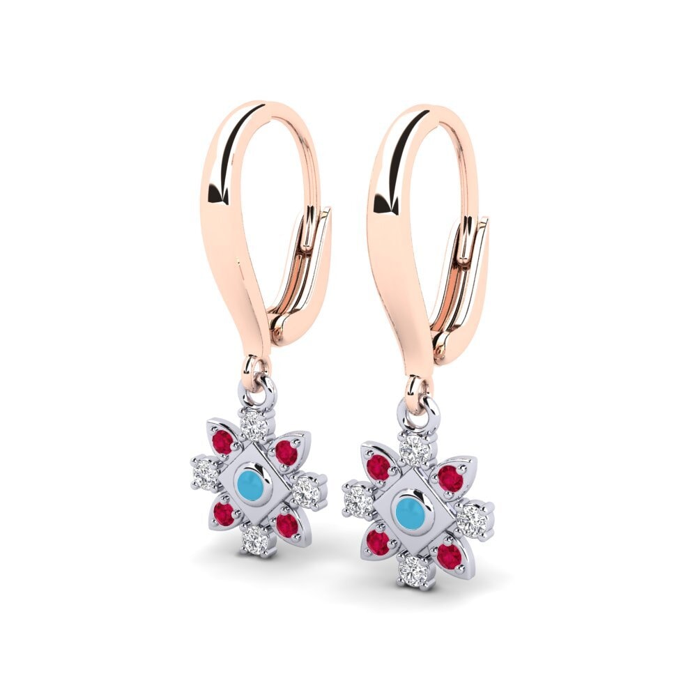 14K Rose & White Gold Earring Hapu